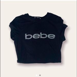 y2k authentic bedazzled bebe top baby tee